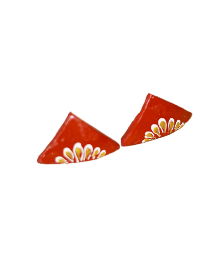 Natural Coconut Earrings with Floral Design from West Bengal