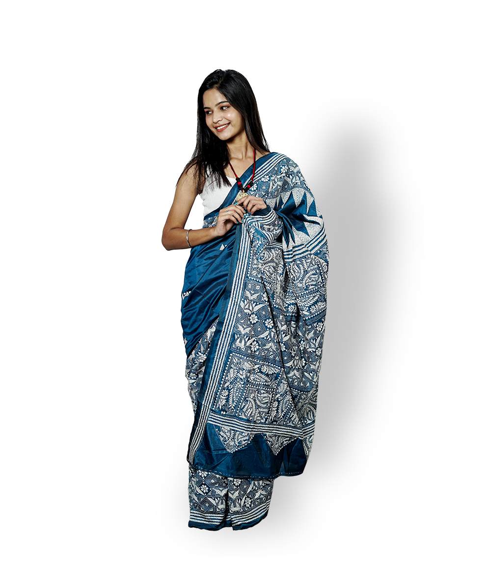 Katha Stich Saree By Tribe Of West Bengal