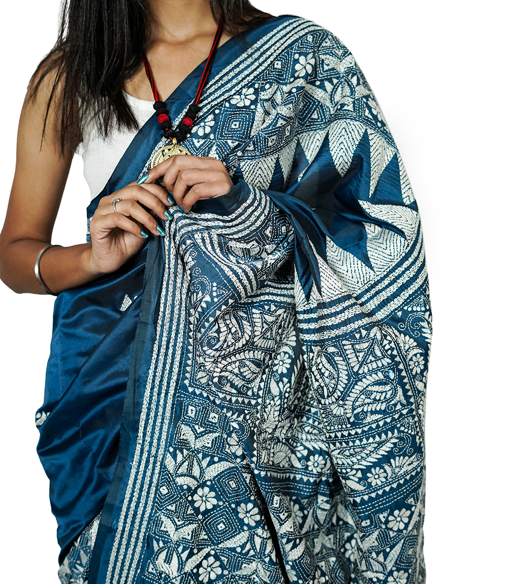 Katha Stich Saree By Tribe Of West Bengal