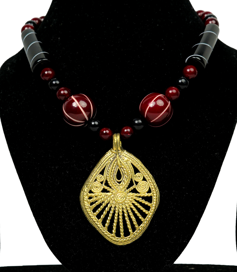 Dokra Necklace Set (Red & Black) -By Tribes Of Jharkhand