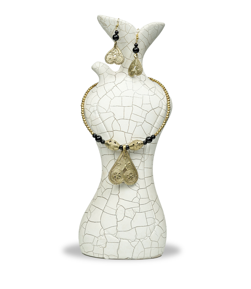 Dokra Necklace Set (Leaf design)- Made By Tribes Of Jharkhand