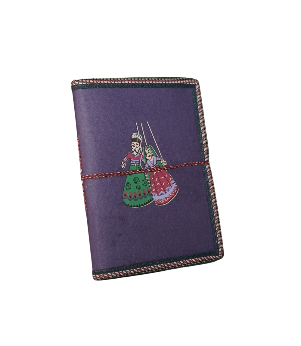 Recycled Handmade Diary Made by Tribes of Rajasthan (Puppet Dance Print)