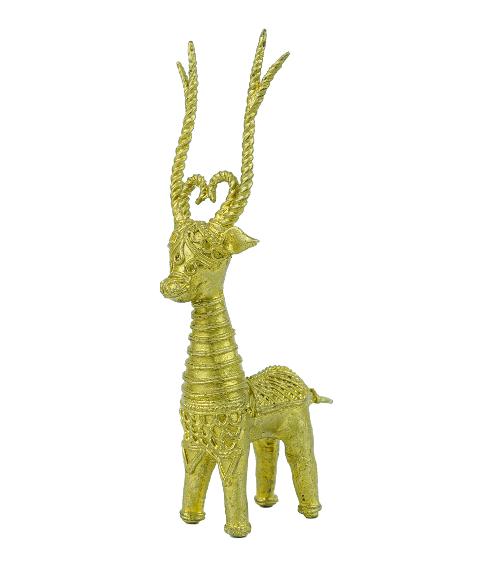 Dokra deer statue made by tribes of Jharkhand