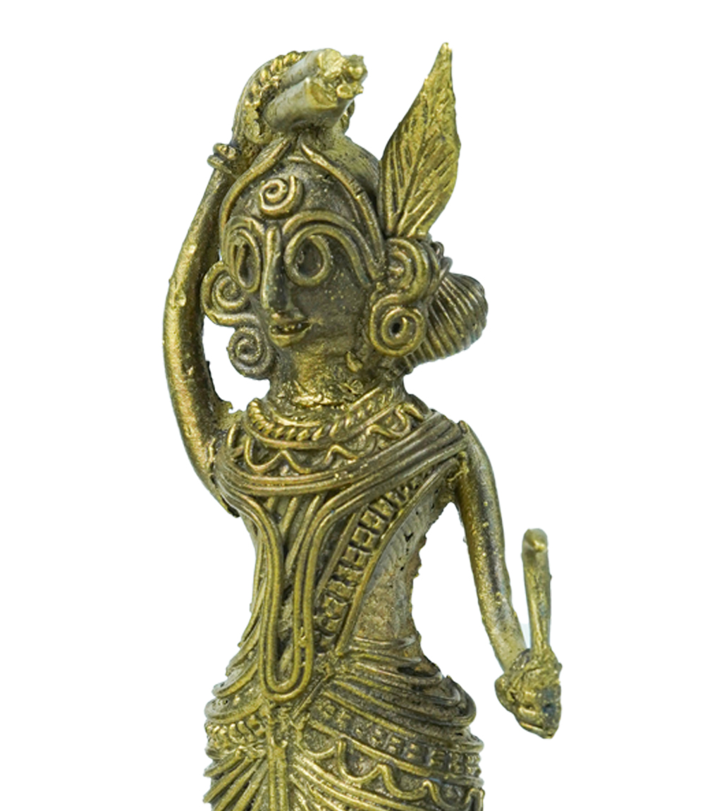 Dokra tribal female figure of a farmer - By the tribes of Jharkhand