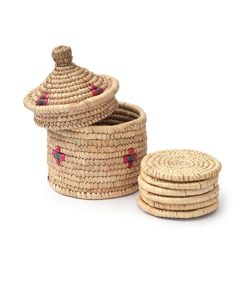 Natural Sabai Spiral Coasters