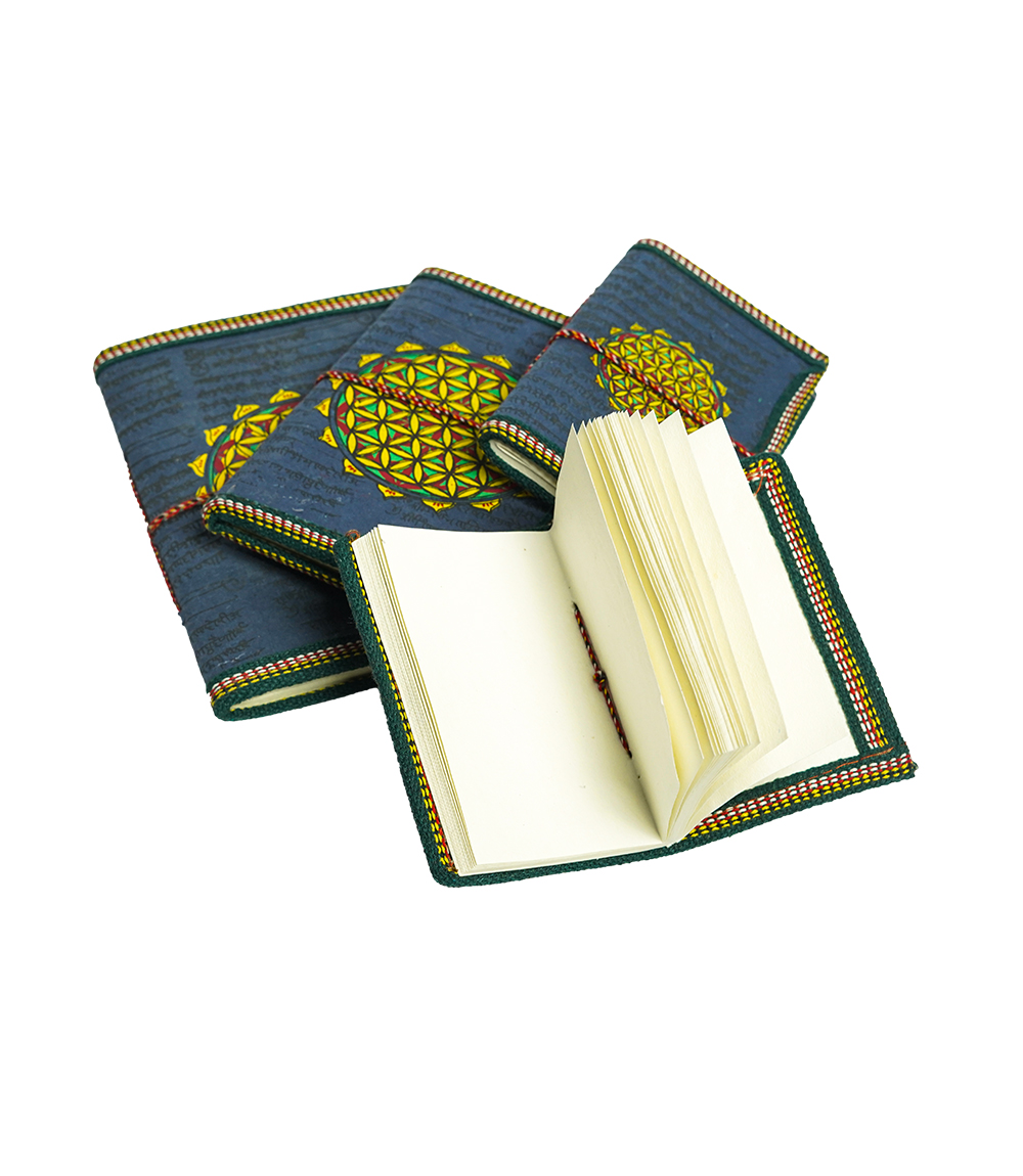 Handmade Diary Set - Prime of Life Symbol Print (Set of 4) Made by the Tribes of Rajasthan