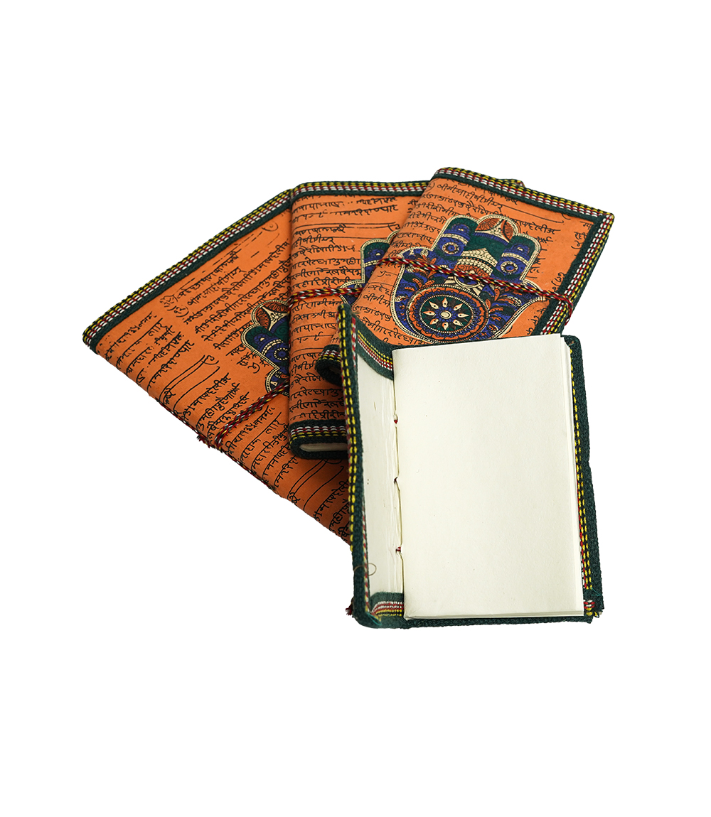 Handmade Diary Set - A Palm-Shaped ( Set of 4) Made by the Tribes of Rajasthan 