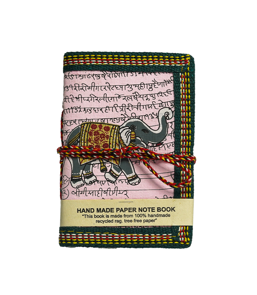 Handmade Elephant Print Diary (8x12.5) Made by the Tribes of Rajasthan 