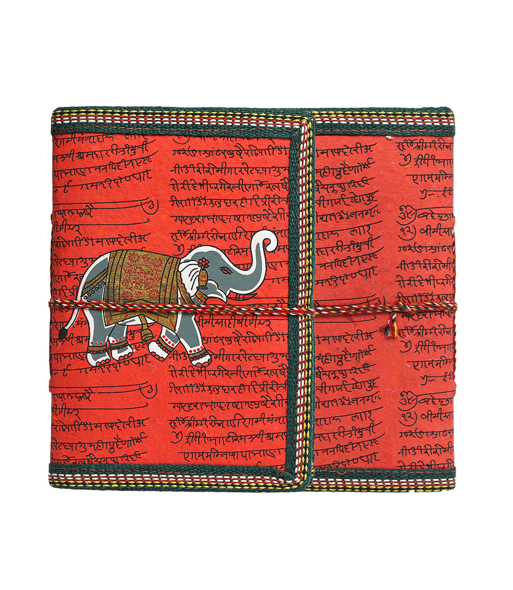 Handmade Elephant Print Diary Set of 3 - Made by the Tribes of Rajasthan