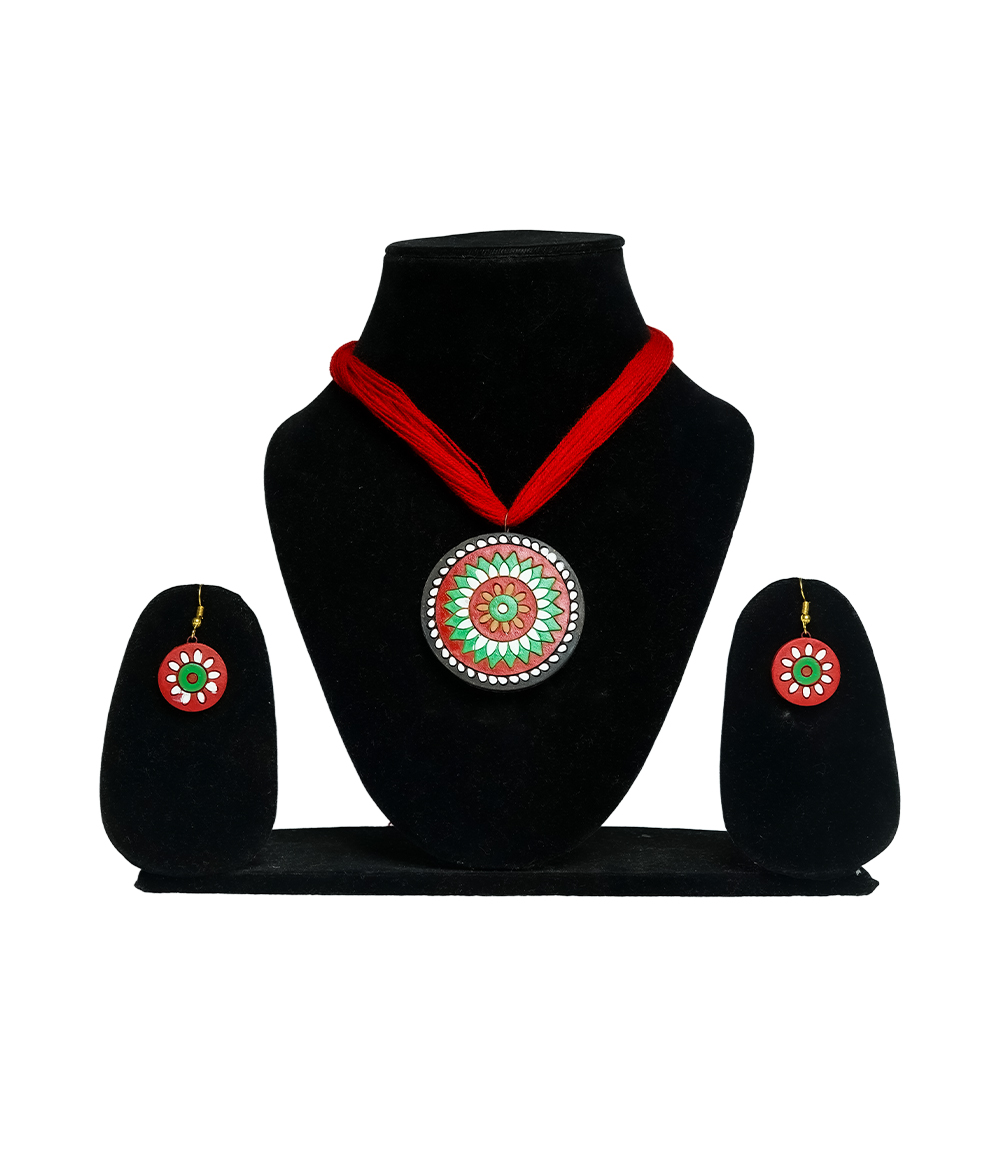 Terracotta Necklace and Earring Set- made by tribes of Jharkhand