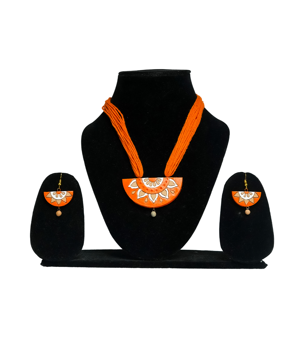 Semi-Circular Terracotta Necklace - made by tribes of Jharkhand