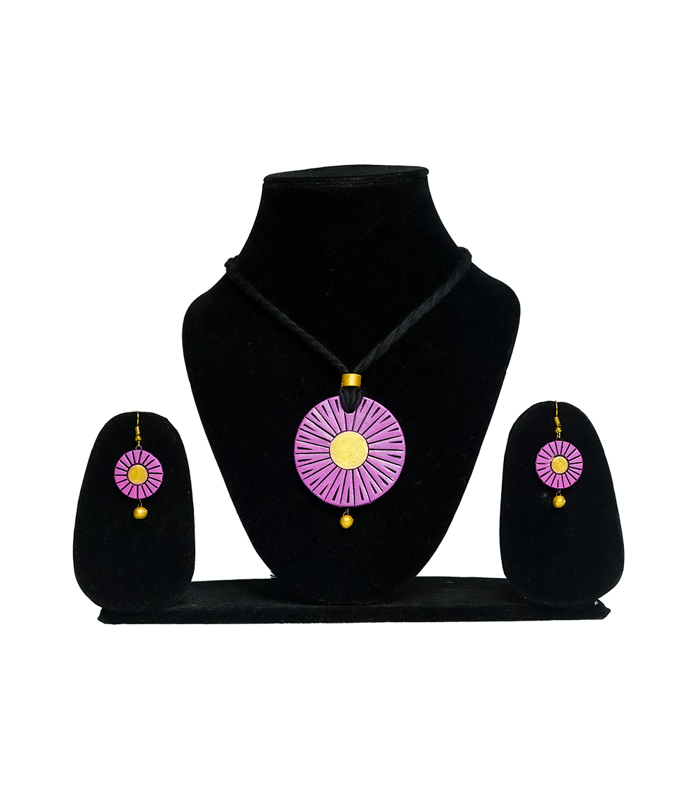Terracotta Sunburs Necklace Set - made by tribes of Jharkhand
