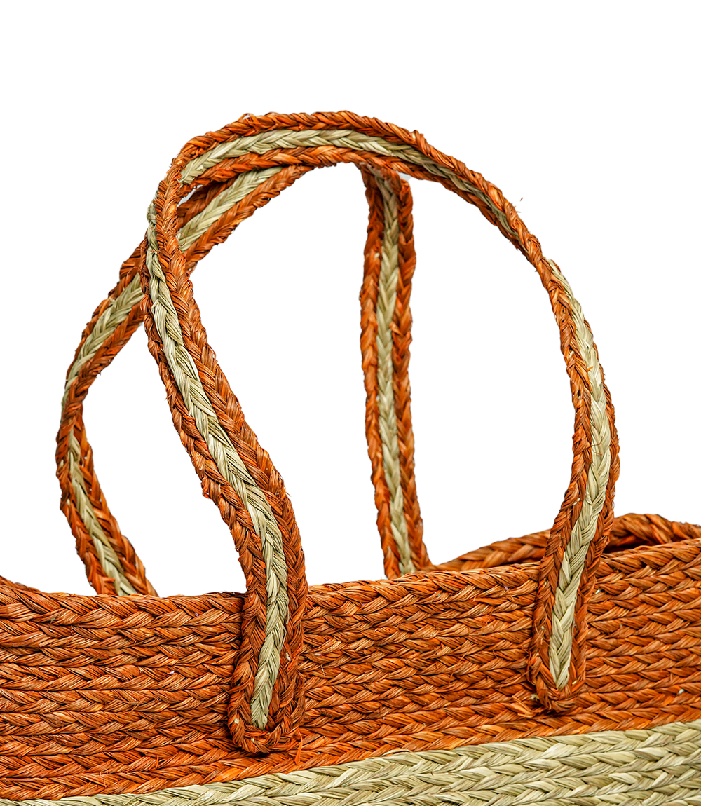  Sabai Grass Shopping Bag (Orange): Handcrafted by Tribes of Jharkhand