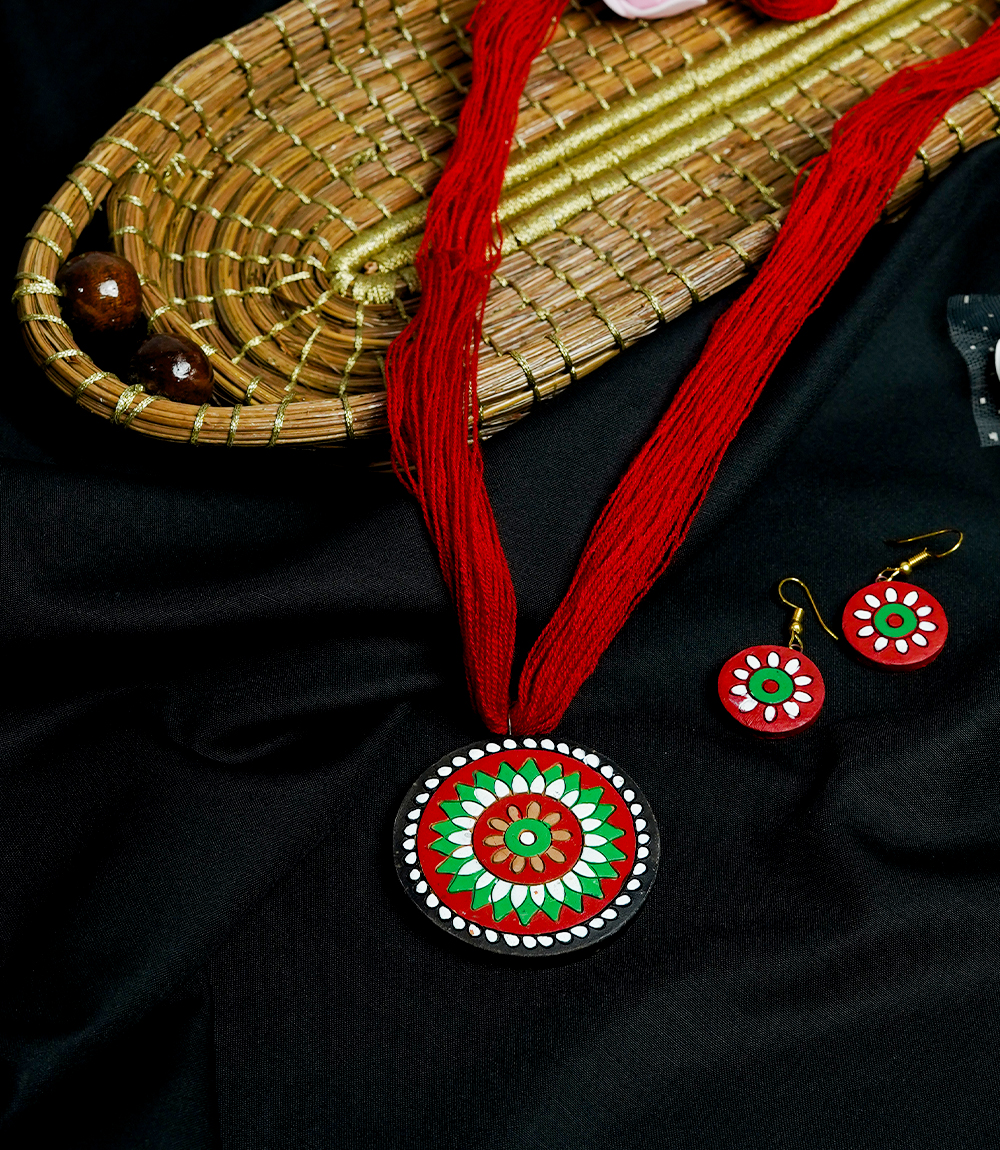 Terracotta Necklace and Earring Set- made by tribes of Jharkhand