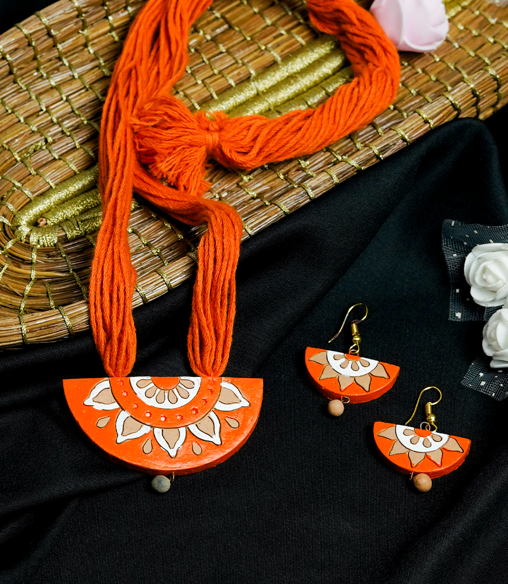 Semi-Circular Terracotta Necklace - made by tribes of Jharkhand