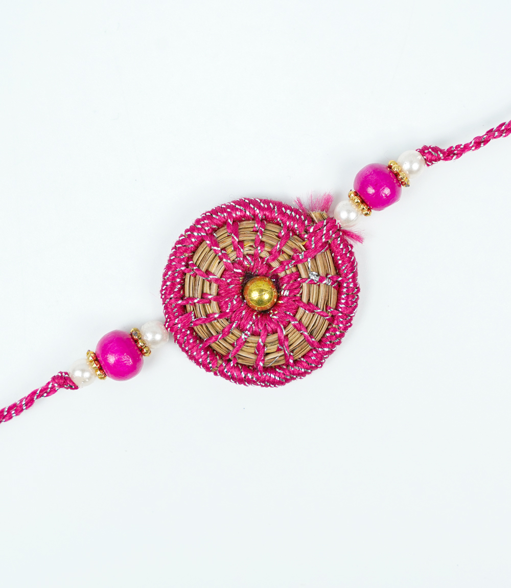 Natural Pink Rakhi for Sibling