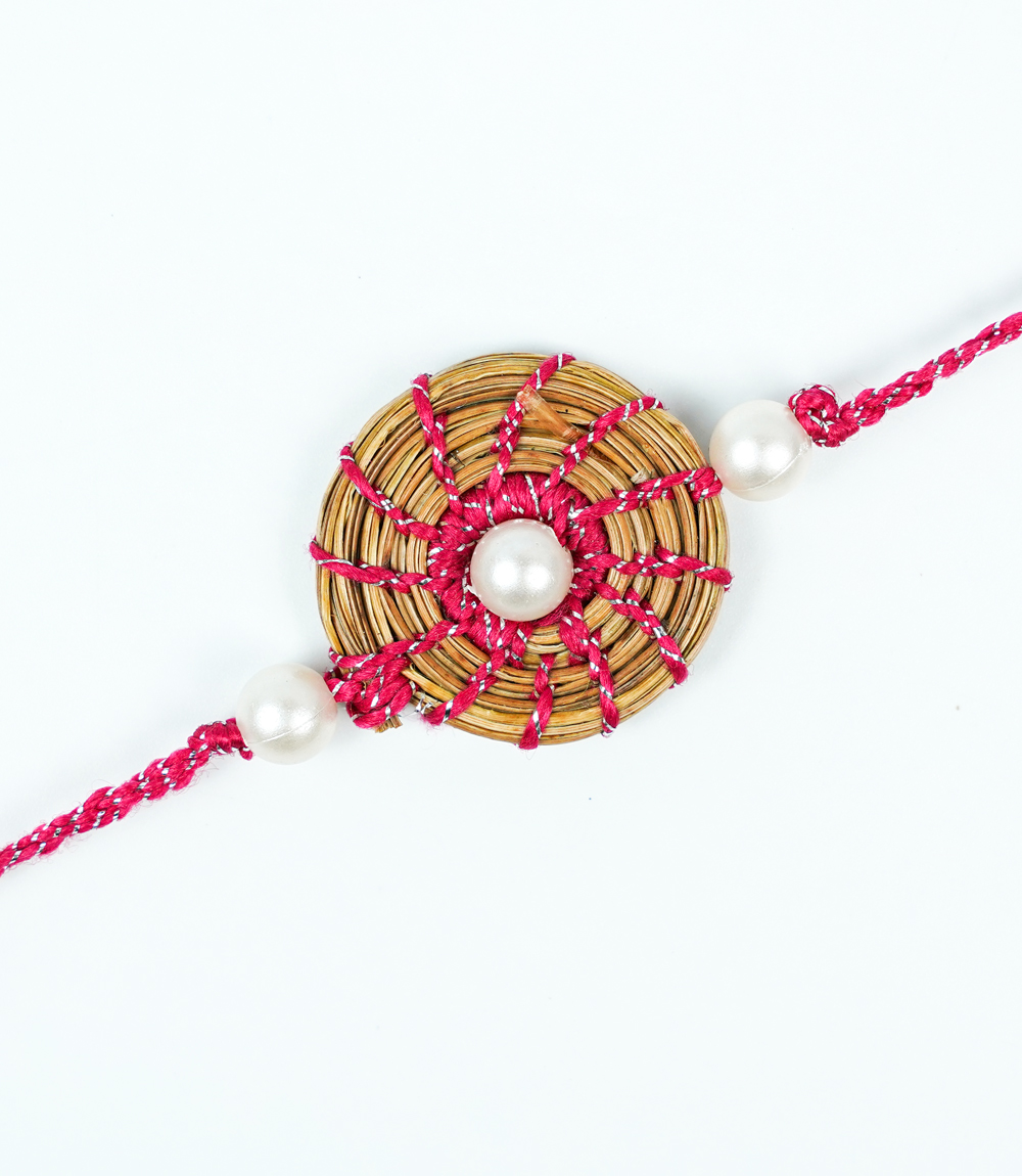 Natural Pink Rakhi for Sibling