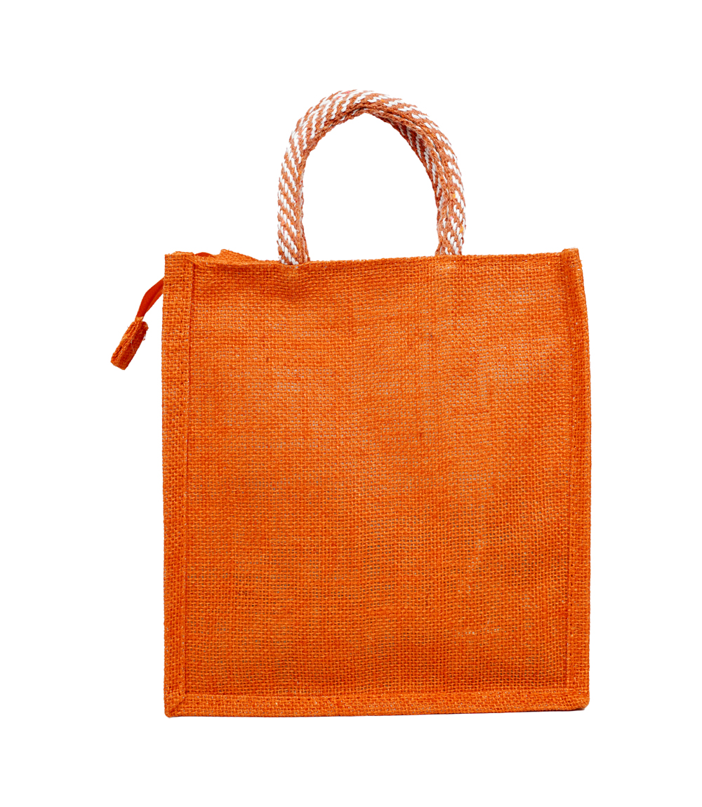Tribal Art Eco-Friendly Jute Bag – Orange