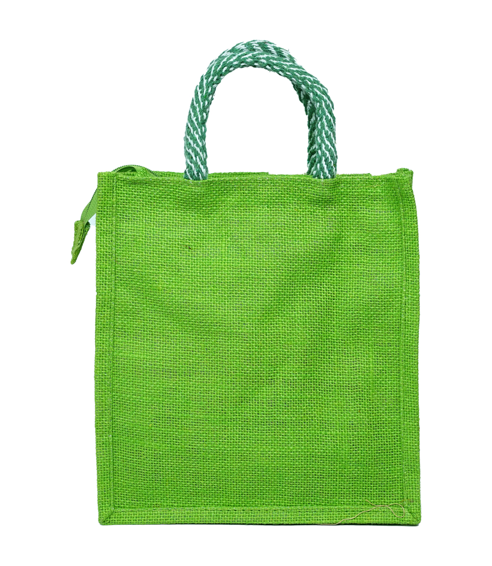Tribal Art Eco-Friendly Jute Bag – Green