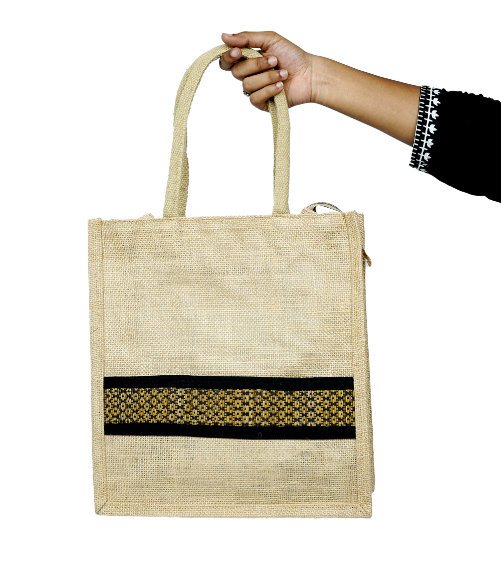 Tribal Stripe Jute Bag
