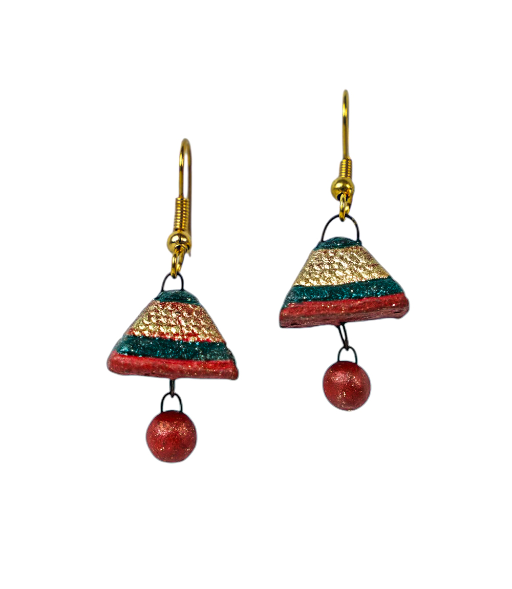 Ethnic Terracotta Cone Earrings