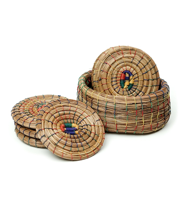 Sustainable Tea Coaster (Set of 6) – Pine Needle Craft from Uttarakhand 
