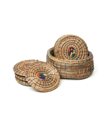 Sustainable Tea Coaster (Set of 6) – Pine Needle Craft from Uttarakhand 