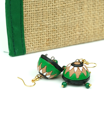 Gift Pack : Elegant Jute Pouch, Stylish Round Pouch, and Unique Earrings Made by Tribes of Jharkhand
