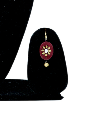 Terracotta Necklace Set (Oval Maroon Colour)-Made by Tribes of Jharkhand