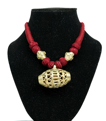 Terracotta Necklace with Golden Harmony Set Made by Tribes of Jharkhand