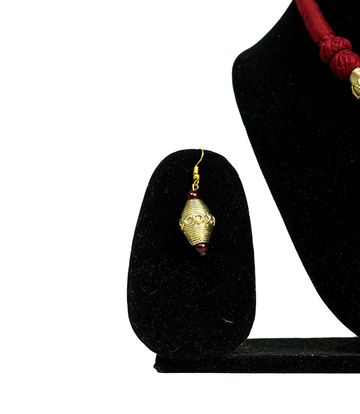 Dokra Necklace with Golden Harmony Set Made by Tribes of Jharkhand