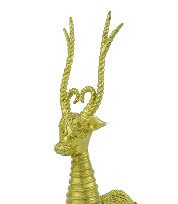 Handcrafted Dokra deer statue made by tribes of Jharkhand