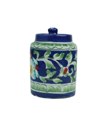 Blue Pottery Paper Jar Made by Tribes of Rajasthan (1 piece)