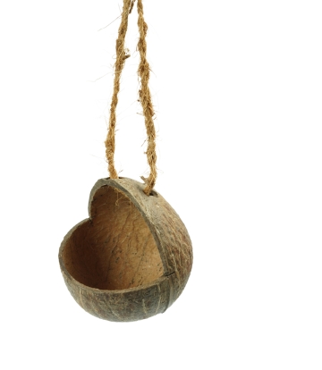 Coconut Shell Bird Feeder Made by Tribe of Tamil Nadu