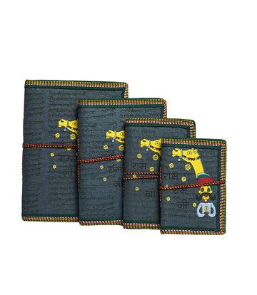 Handmade Diary Set - Camel and Man (Set of 4) Made by the Tribes of Rajasthan 
