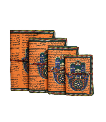 Handmade Diary Set - A Palm-Shaped (Set of 4) Made by the Tribes of Rajasthan 