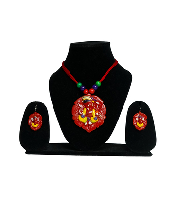 Terracotta Ganesh Design Necklace Set - By the Tribes of Jharkhand