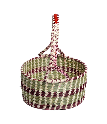 Sabai Woven Handle Basket: By the Tribes of Jharkhand