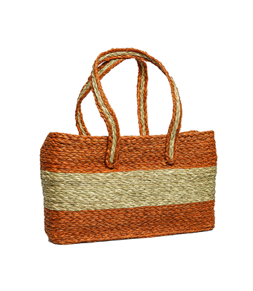  Sabai Grass Shopping Bag (Orange): Handcrafted by Tribes of Jharkhand