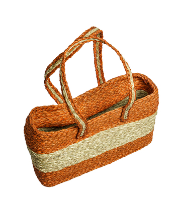  Sabai Grass Shopping Bag (Orange): Handcrafted by Tribes of Jharkhand