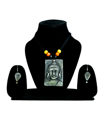 Buddha Pendant Terracotta Jewellery Set
