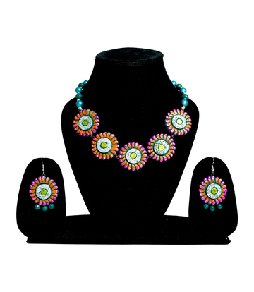 ColorBurst Flora – Tribal Terracotta Jewellery Set