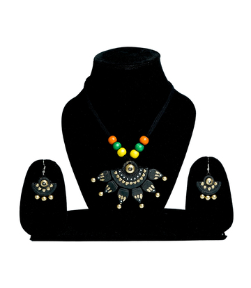 Tribal Sun Eye – Terracotta Necklace Set