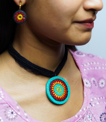 Terracotta Bloom Necklace Set- Made by Tribes of Jharkhand