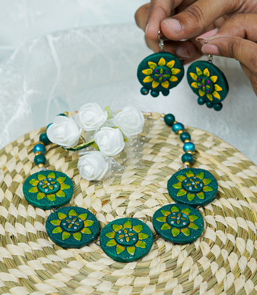 Handcrafted Terracotta Sunflower Charm Set 