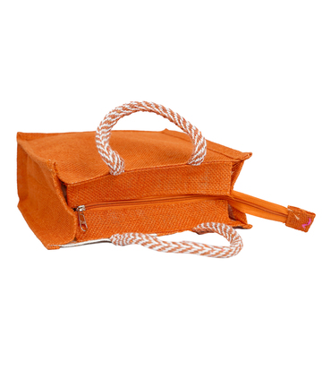 Tribal Art Eco-Friendly Jute Bag – Orange