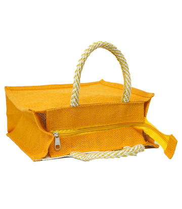 Tribal Art Eco-Friendly Jute Bag – Yellow