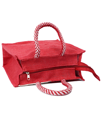 Tribal Art Eco-Friendly Jute Bag – Red