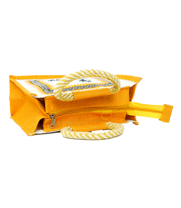 Warli Sunshine Jute Bag- Yellow