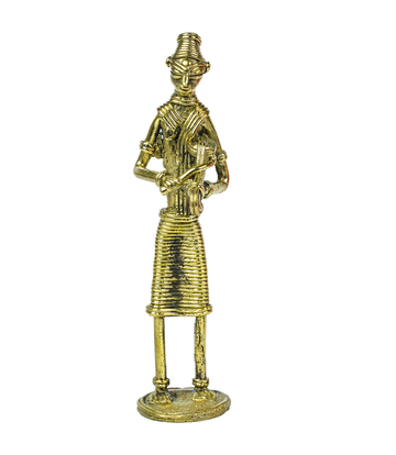 Dokra Lady Musician Figurine